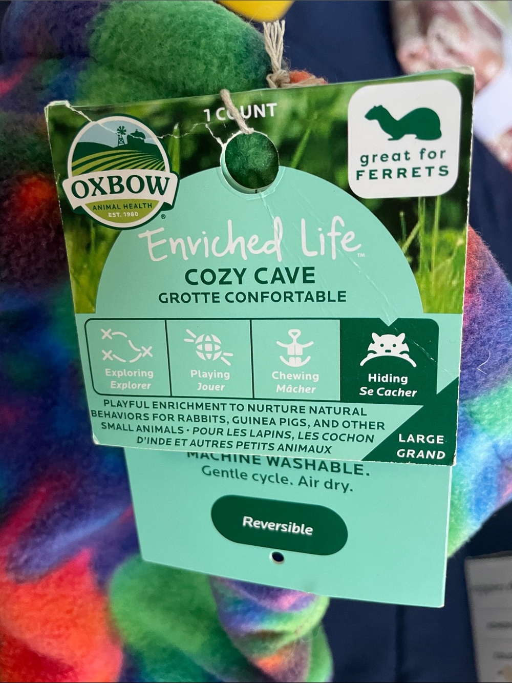 Enriched Life Cozy Cave - Reversible Rainbow Plush
